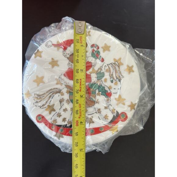 Christopher Stuart Bone China Christmas Trinket Box 5x3” Round Santabear’s Ride - Picture 10 of 11